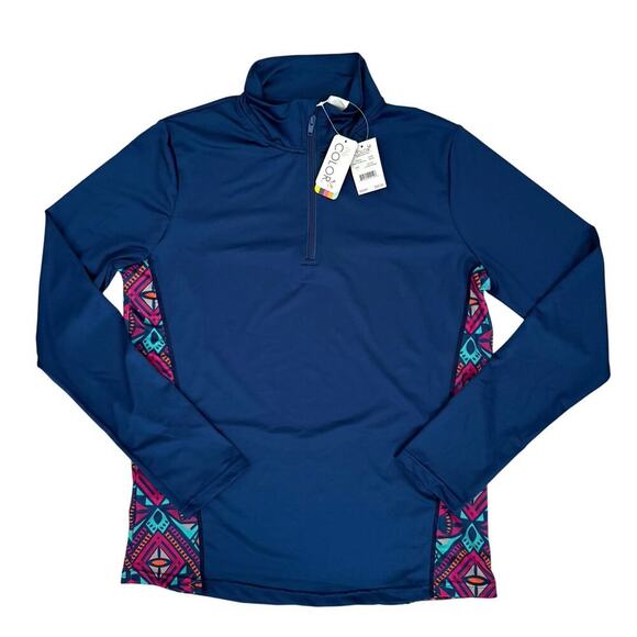 All For Color 1/4 Zip Pullover and Leggings Set  Ultra Prism Sz L Rainbow NWT - Picture 4 of 12